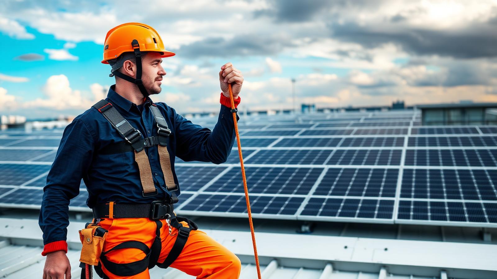 Sicherheit & PSA bei der Dach-Solarreinigung
